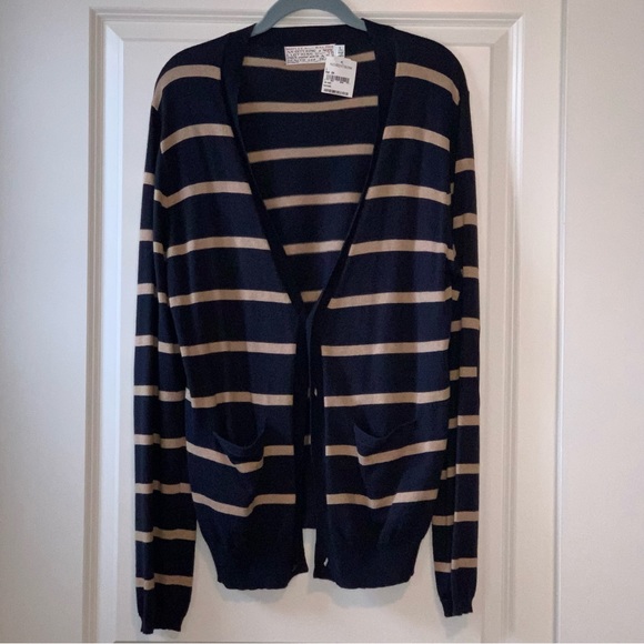 Preppy cotton and cashmere sweater with suede elbow patches - Picture 1 of 6